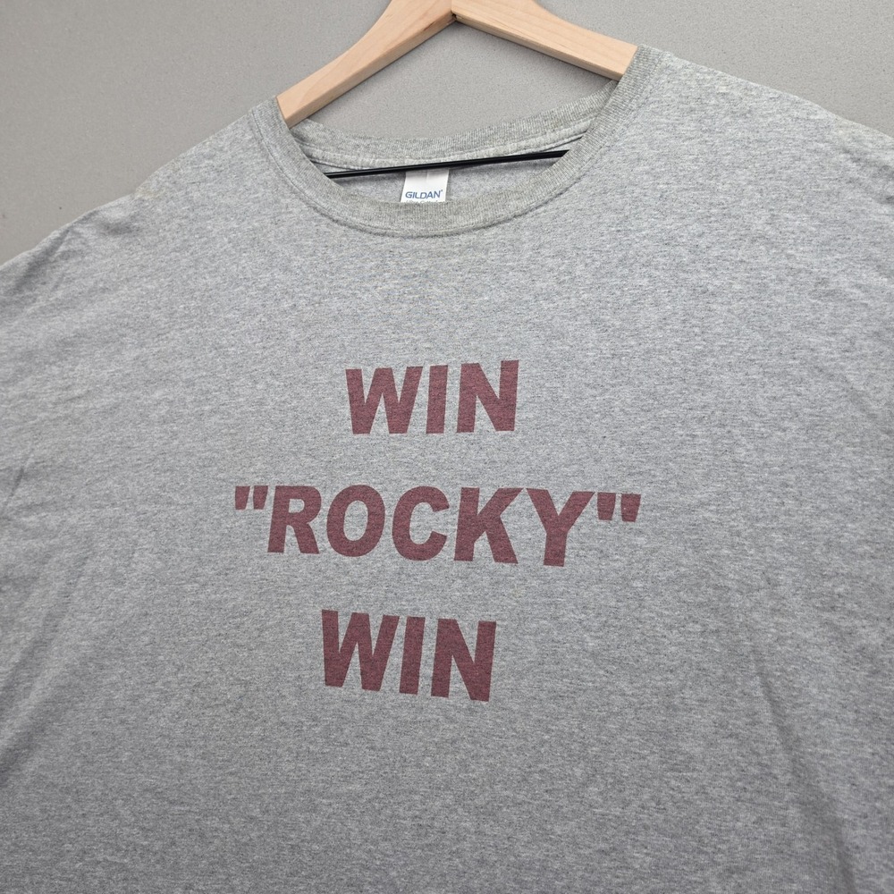 Win Rocky Win T Shirt Mens 3XL Gray Heather Boxing Movie Graphic Tee Gildan Crew